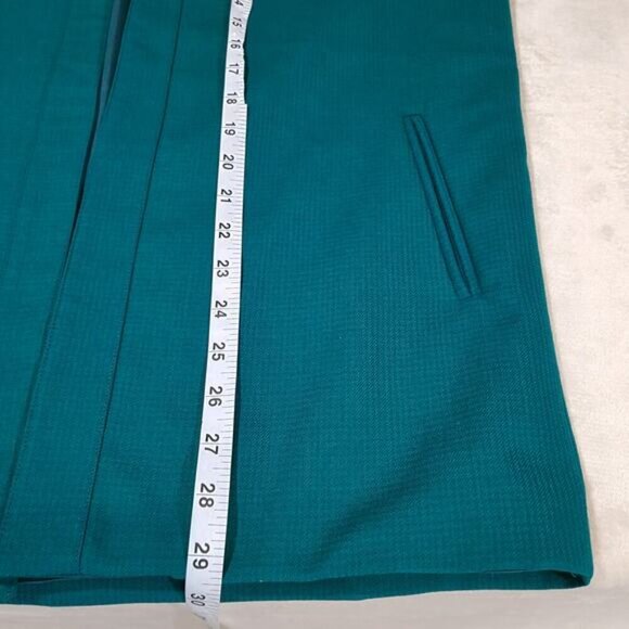 Vintage‎ Mertelli Collection Teal Pure Virgin Wool Open Blazer - Size 6 - Picture 9 of 9